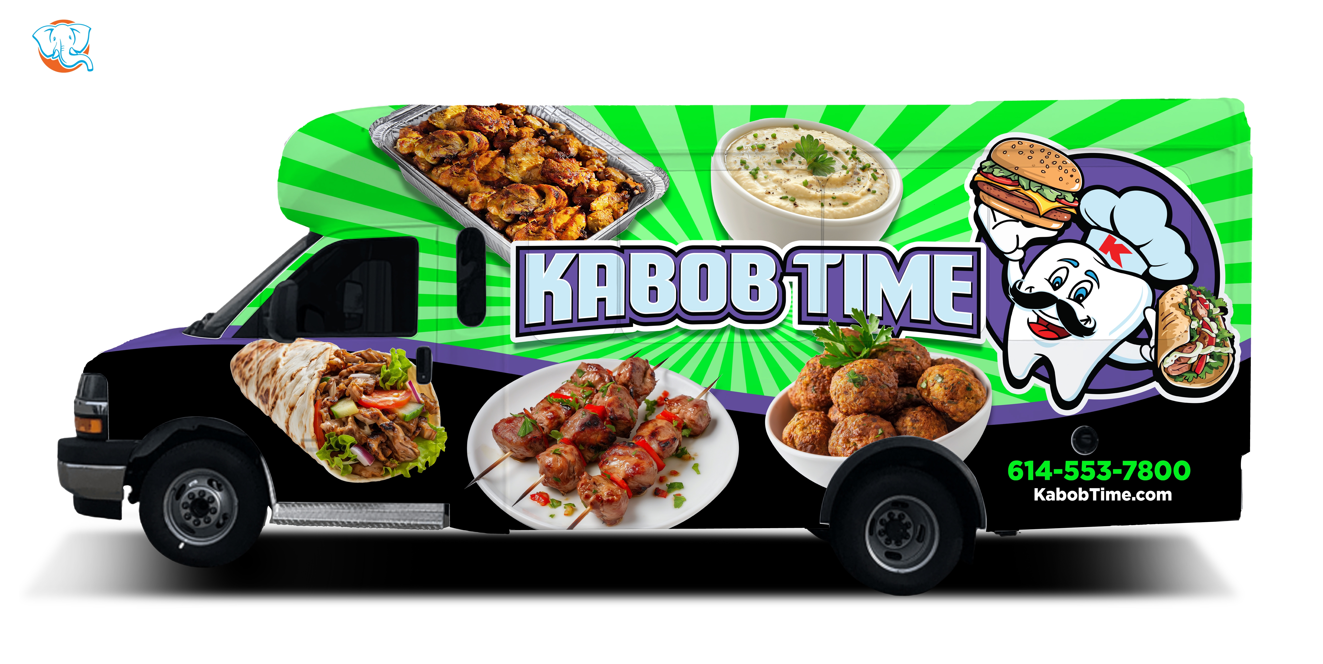 Food truck vehicle wrap