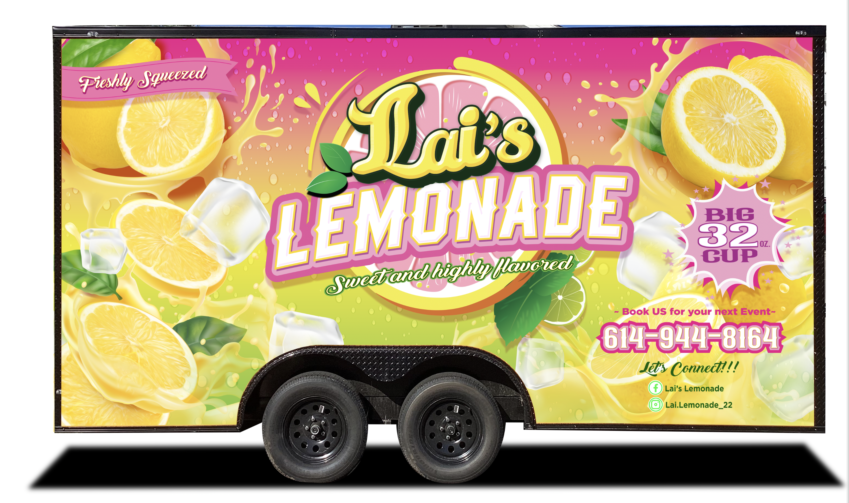 Branded food truck at street event